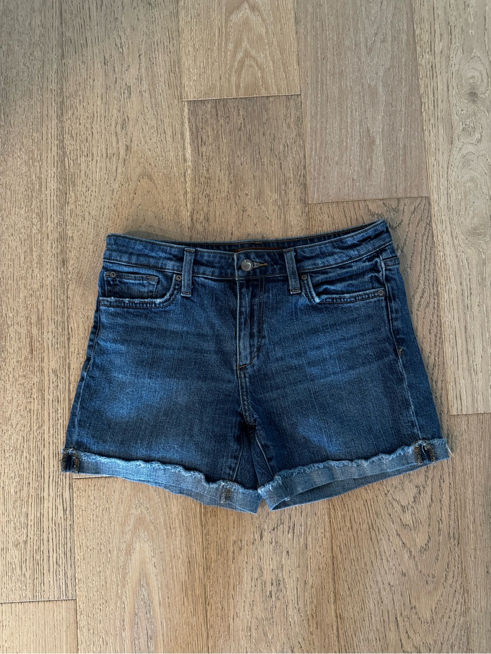 Joe's Jeans Dark Blue Rolled Hem Denim Shorts